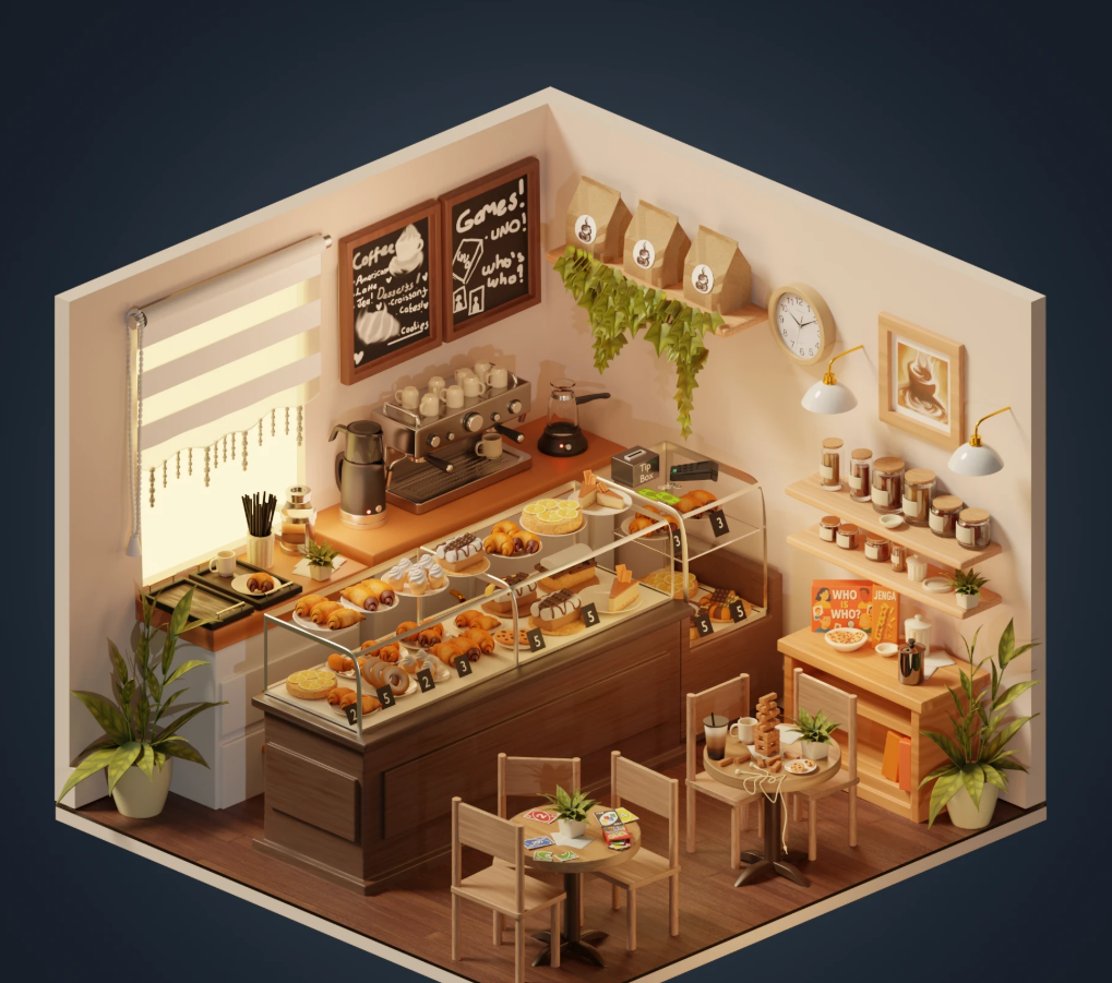 Gün Işığı Kafe — final render